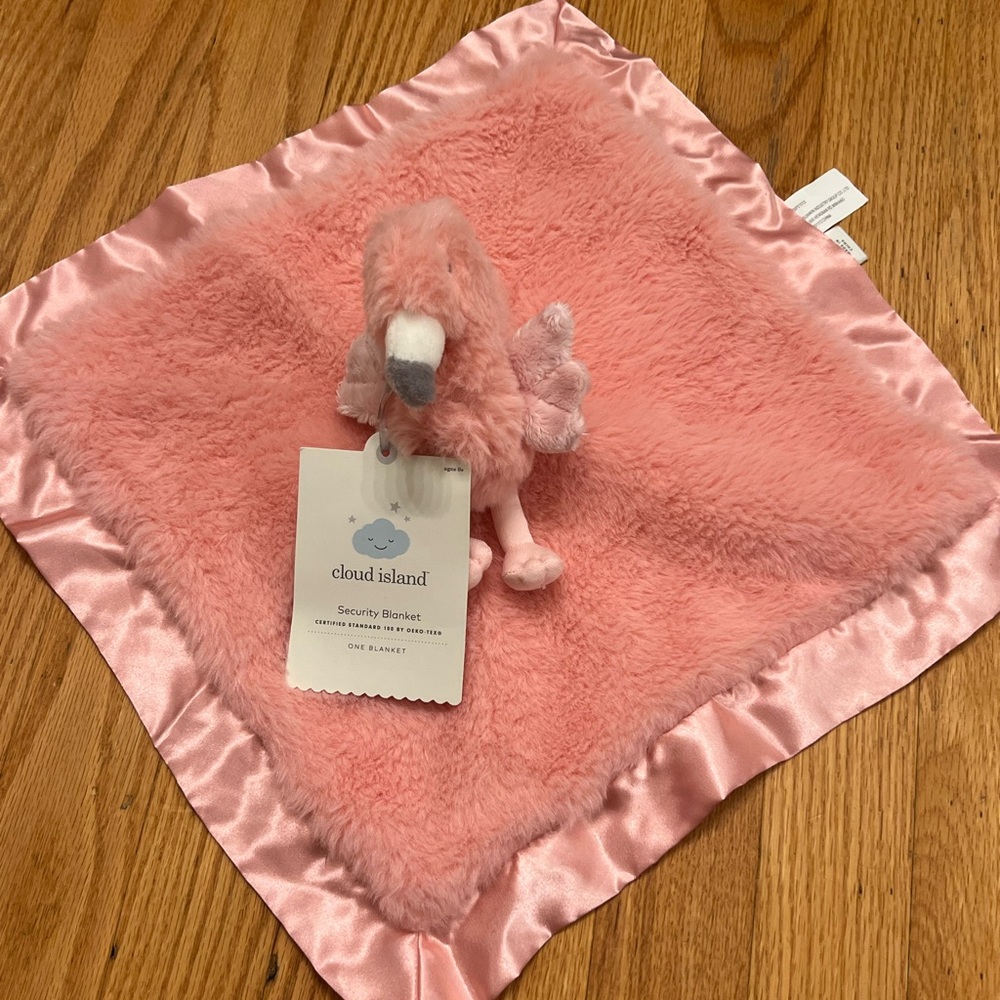 Cloud Island Pink flamingo Plush security Blanket